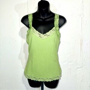 Preview International Green Lace Camisole Tank Size M
